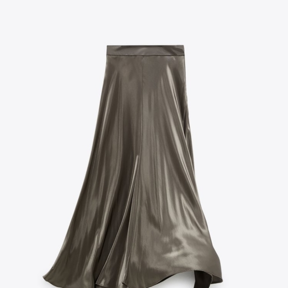 ZARA Satin Effect Midi Skirt - Picture 3 of 4